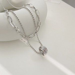 Winding ring necklace